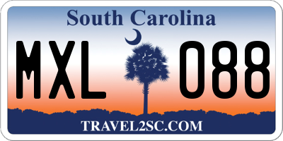 SC license plate MXL088