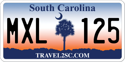 SC license plate MXL125