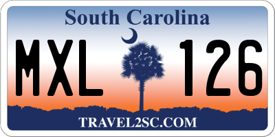SC license plate MXL126