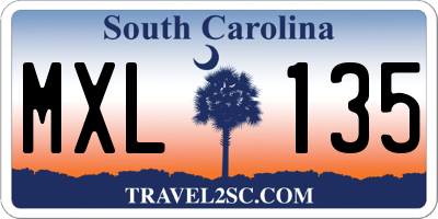 SC license plate MXL135