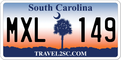 SC license plate MXL149