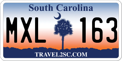 SC license plate MXL163