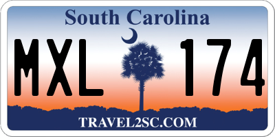 SC license plate MXL174