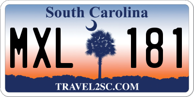 SC license plate MXL181