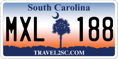 SC license plate MXL188