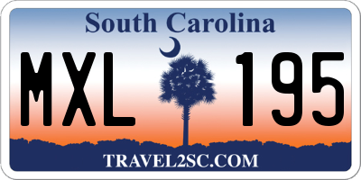 SC license plate MXL195