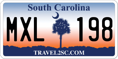 SC license plate MXL198