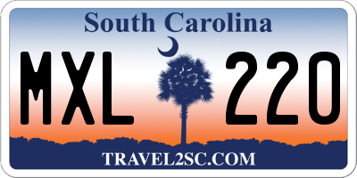 SC license plate MXL220