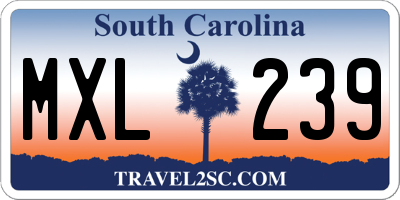 SC license plate MXL239