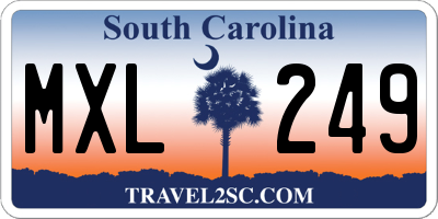 SC license plate MXL249