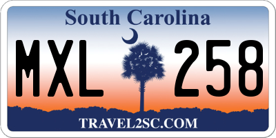 SC license plate MXL258