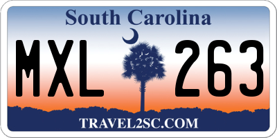 SC license plate MXL263