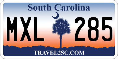 SC license plate MXL285
