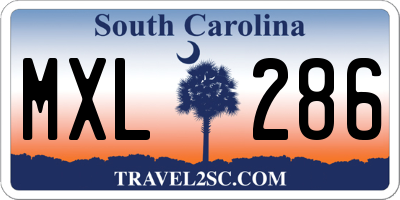 SC license plate MXL286