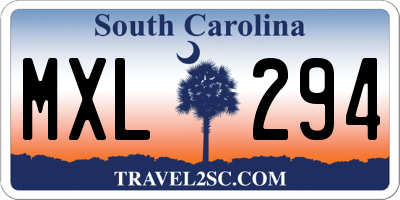 SC license plate MXL294