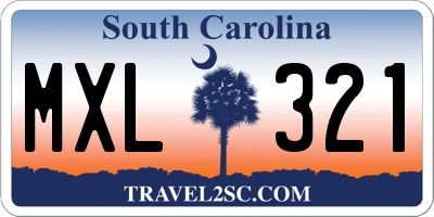 SC license plate MXL321