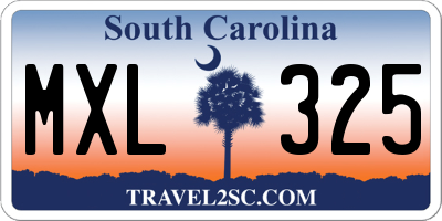 SC license plate MXL325