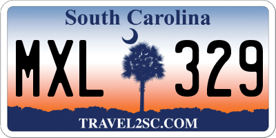 SC license plate MXL329