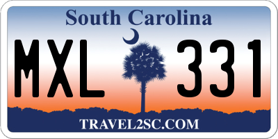 SC license plate MXL331