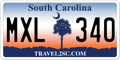 SC license plate MXL340