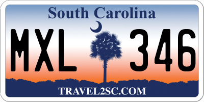 SC license plate MXL346