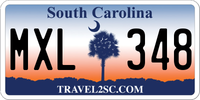 SC license plate MXL348