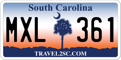 SC license plate MXL361