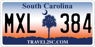 SC license plate MXL384