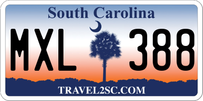 SC license plate MXL388