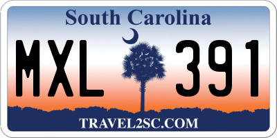 SC license plate MXL391