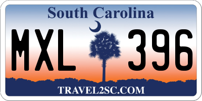 SC license plate MXL396