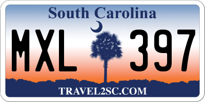 SC license plate MXL397
