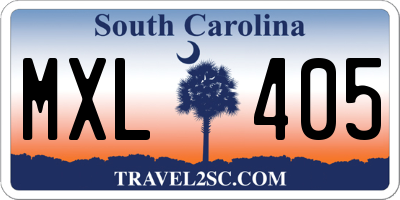 SC license plate MXL405