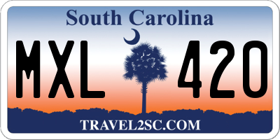 SC license plate MXL420