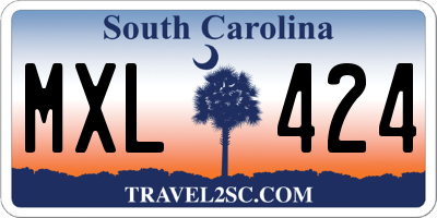 SC license plate MXL424