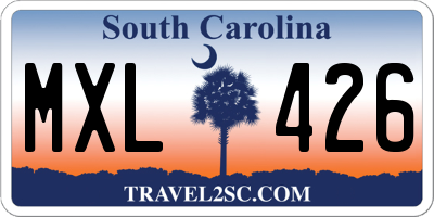 SC license plate MXL426