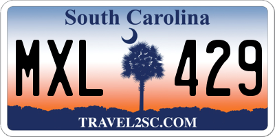 SC license plate MXL429
