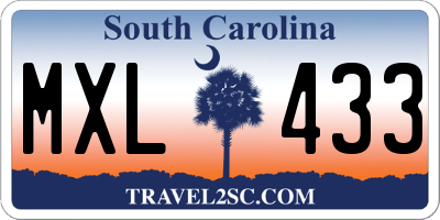 SC license plate MXL433