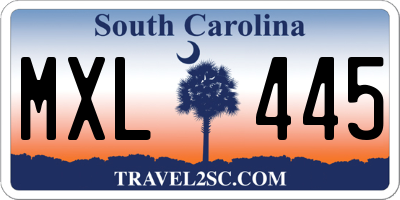SC license plate MXL445