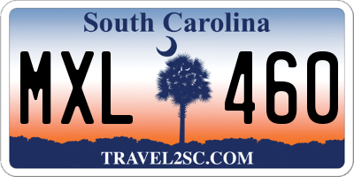 SC license plate MXL460