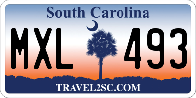 SC license plate MXL493