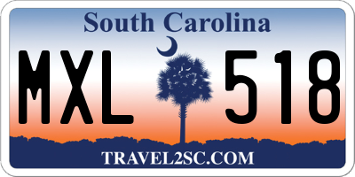 SC license plate MXL518