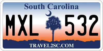 SC license plate MXL532
