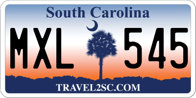 SC license plate MXL545