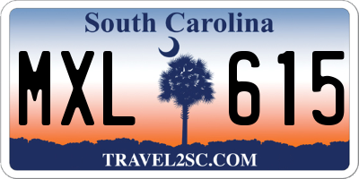 SC license plate MXL615