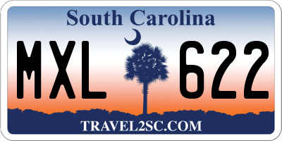 SC license plate MXL622