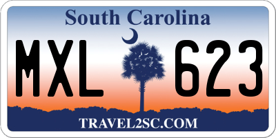 SC license plate MXL623