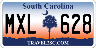 SC license plate MXL628