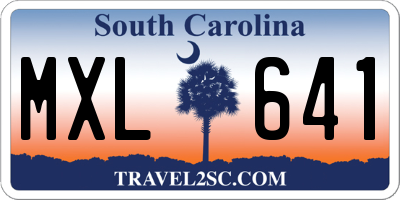 SC license plate MXL641