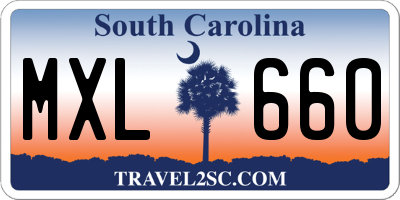 SC license plate MXL660